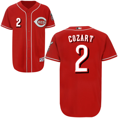 Zack Cozart #2 MLB Jersey-Cincinnati Reds Men's Authentic Red Baseball Jersey